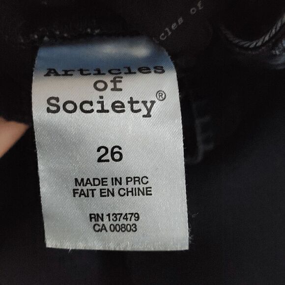 ARTICLES OF SOCIETY Dark Wash Skinny/Raw Hem 26 - Picture 8 of 8